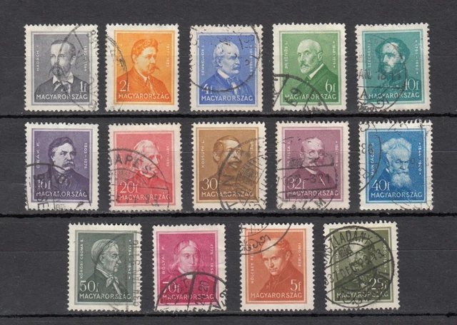 Ungarn 1932, Mi#489-500, 549, 550, berühmte Ungarn, gestempelt   305313