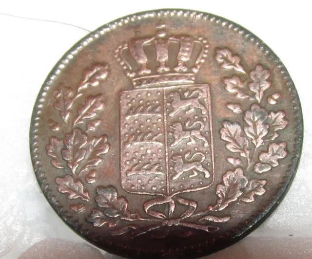 German States Foreign Coin: 1/4 Kruezer 1854 (L35)