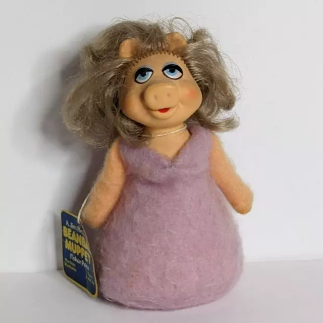 Vintage Miss Piggy Beanbag Muppet Plush (1980, Fisher-Price, Jim Henson) w/ Tag
