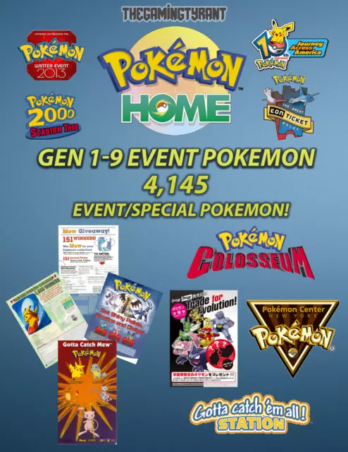 Pokemon Home - 4,145 Event Pokemon