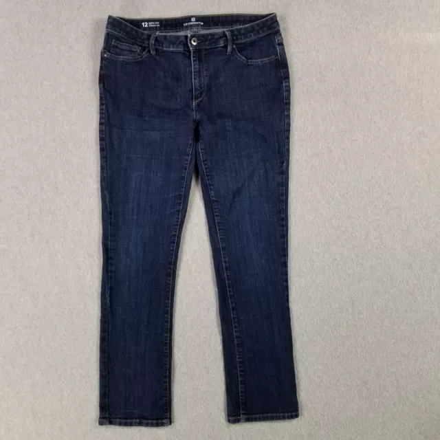 Liz Claiborne Size 12 City Fit Straight Leg Women's Jeans Dark Wash