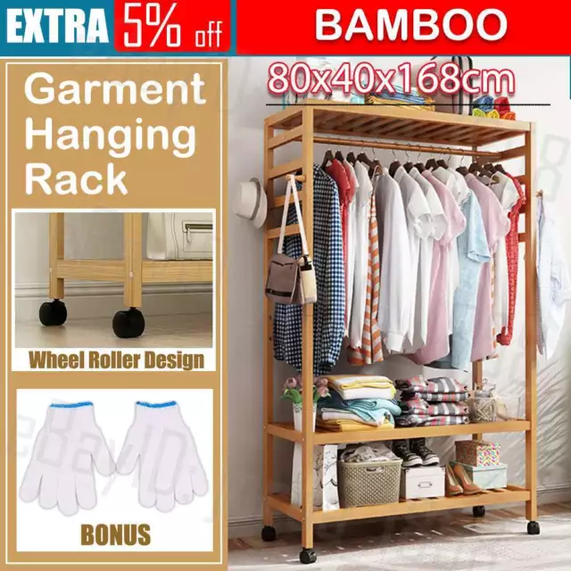 Open Wardrobe Clothes Rail Rack Hanging Garment Heavy Duty Organizer Coat Shelf