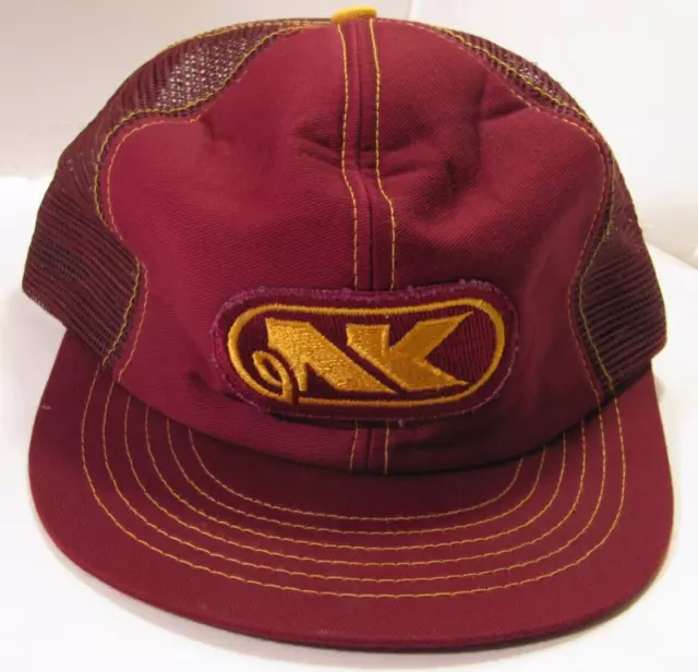 Northrup King Hat Vintage Burgundy Maroon Snapback Farmer Trucker Ball Cap US NK