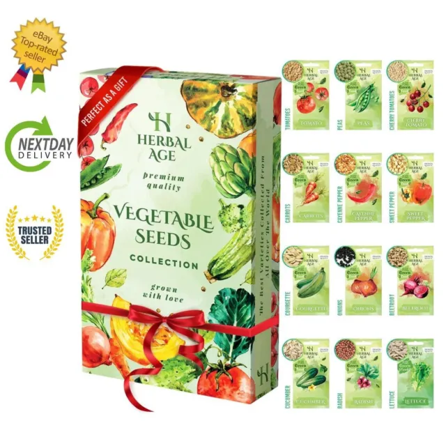 Herbal Age Grow Your Own Seed Box Kits, 12 Vegetable Seeds for Planting UK,...
