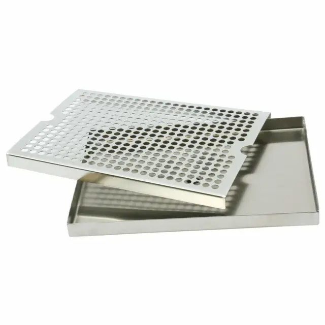 12" L x 9" W Surface Mount Beer Drip Tray Stainless Steel for Kitchen with Drain
