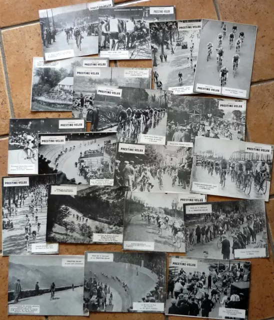 Cyclisme 19 Cartes photo Edition PRESTINE-VELOX Tour de France et autres courses