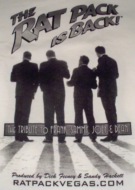 The Rat Pack is Back t shirt Mens XL - WITH The Plaza Las Vegas show TICKET STUB