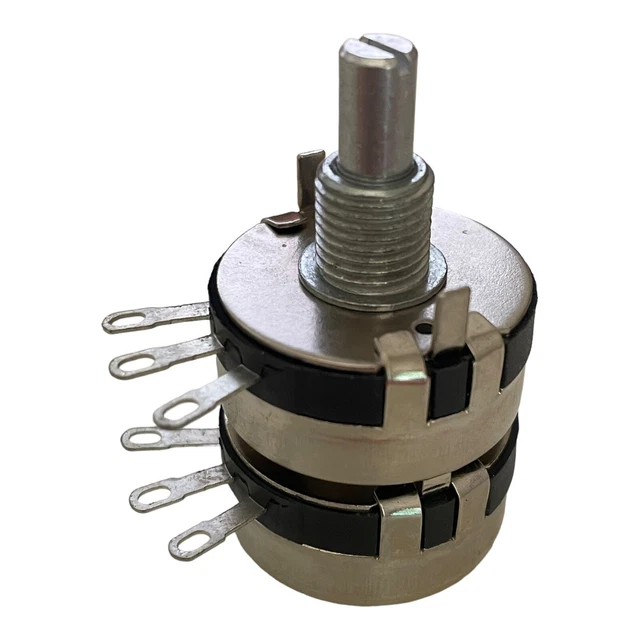 Double Gang 2 X 47K Ohm 2W Logarithmic Taper Potentiometer – Long Life Panel Pot