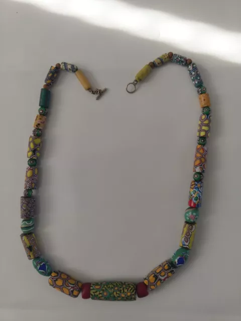 Antike venezianische MURRINE Millefiori Halskette aus dem 19. Jahrhundert Glaspe