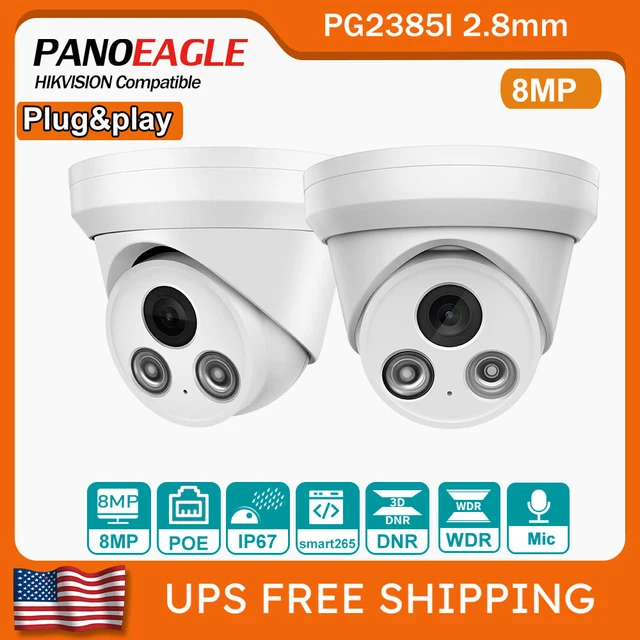 HIKVISION COMPATIBLE 4K 8MP Dome IP Security Camera PoE MIC IR Night