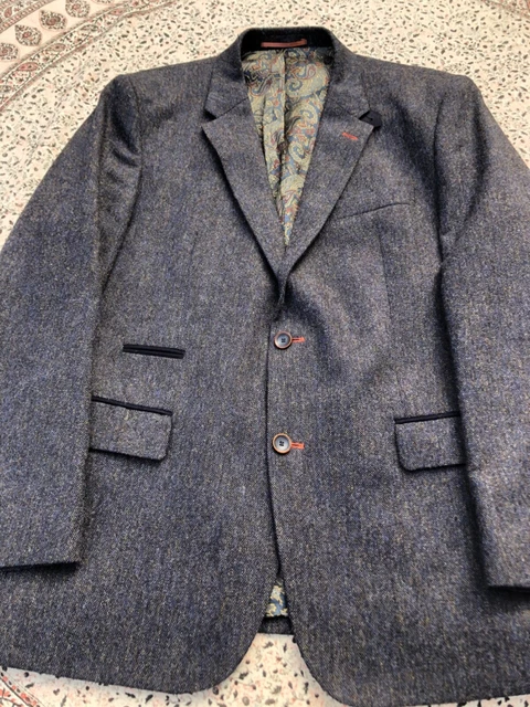 SANTINELLI - Navy Melange - Tweed - Smart Casual - Giacca - 44""