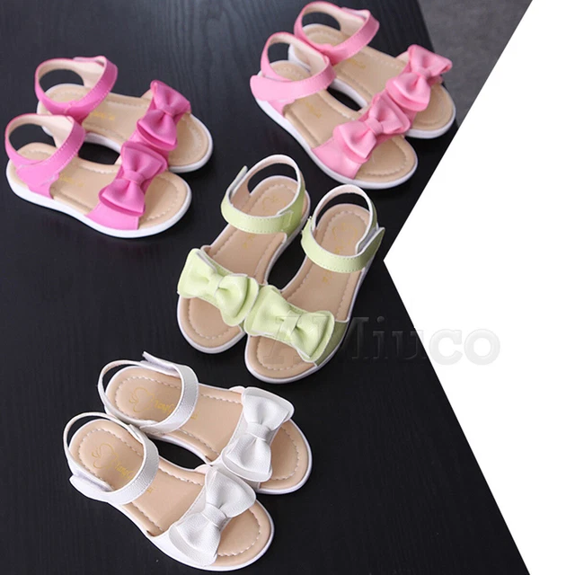 Sandali fiocco spagnolo bambine tacchi piatti scarpe festa matrimonio estate