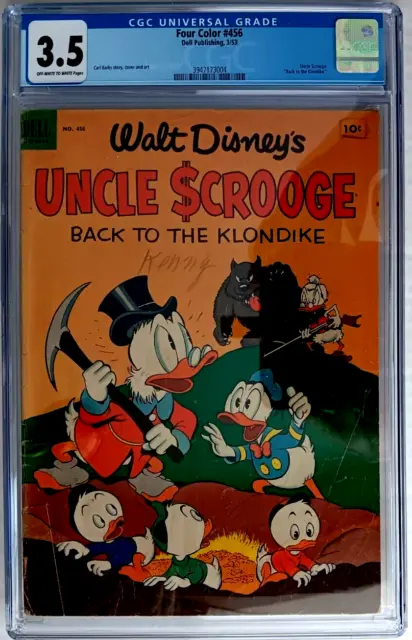 FOUR COLOR #456 CGC 3.5 OW-W 1953 DELL golden age UNCLE SCROOGE all CARL BARKS