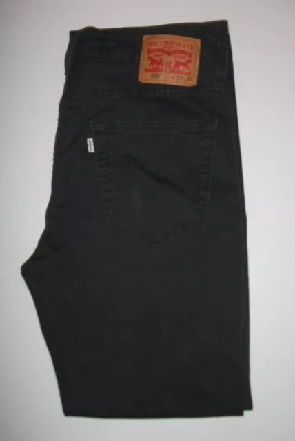 Mens Levi`s 502 Black Slim Taper Jeans 33x32