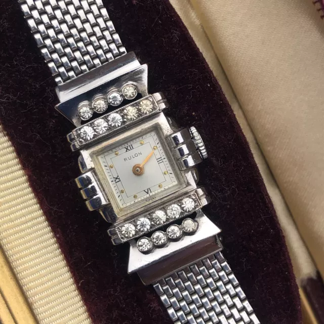 Stunning Art Deco 1920-30`S Ladies Rulon Usa Wrist Watch Original Case A1 Condit