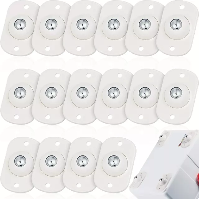 20 Mini Swivel Caster Wheels Self Adhesive Stainless Steel 360 Degree Rotation