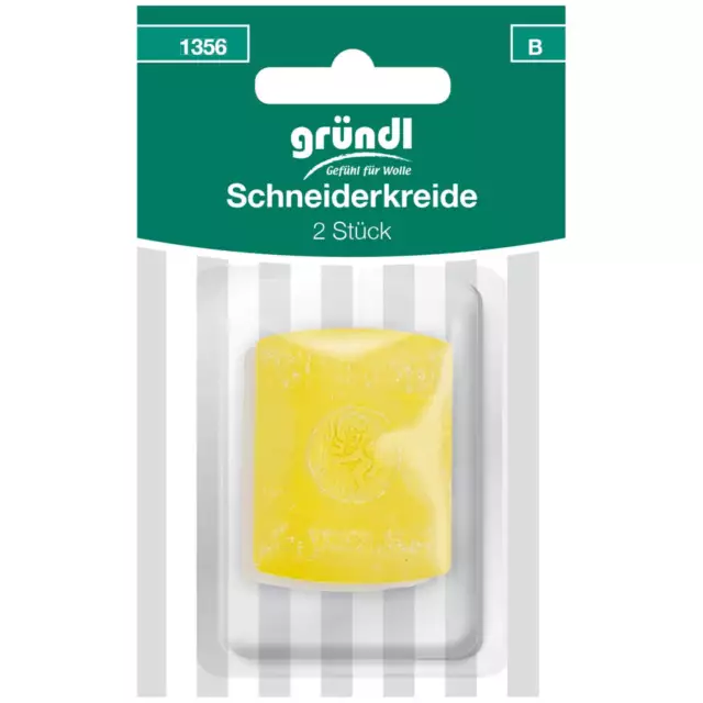 GRÜNDL 2 Stück Schneiderkreide weiß & gelb - Stoffe markieren Schnittmuster