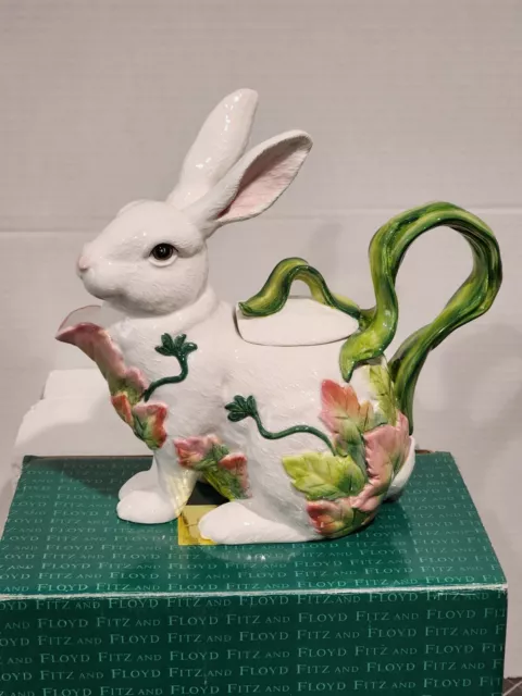 Fitz and Floyd Classics Le Lapin Rabbit Bunny Teapot With The Original Box