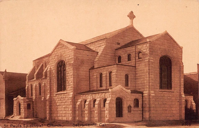 Sacramento CA California St Paul's Episcopal Church Sepia Vtg Postcard B33