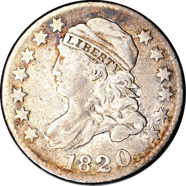 1820 10C Small 0 JR-2 Capped Bust Dime Fine