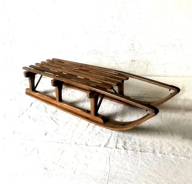 LUGE ANCIENNE EN bois de chataignier pour décoration intérieure ou idée ...