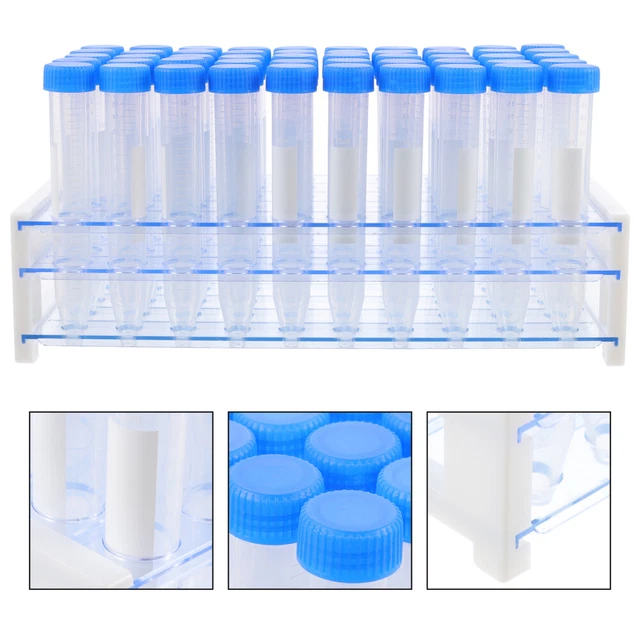 100 PCS PLASTIC Tubes Screw Caps Scientific Test Centrifuge Vial £26.57