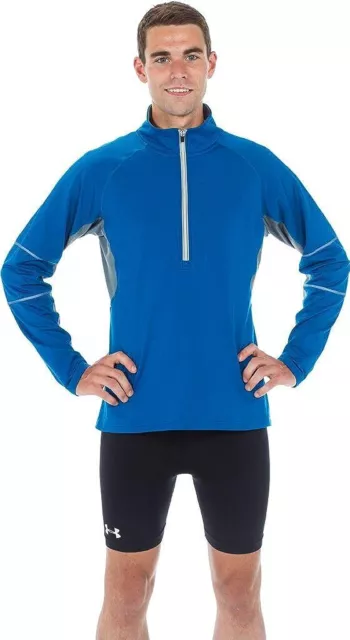 Deporte colina de los hombres de manga larga Swetashirt 360 Visibilidad, Azul, M