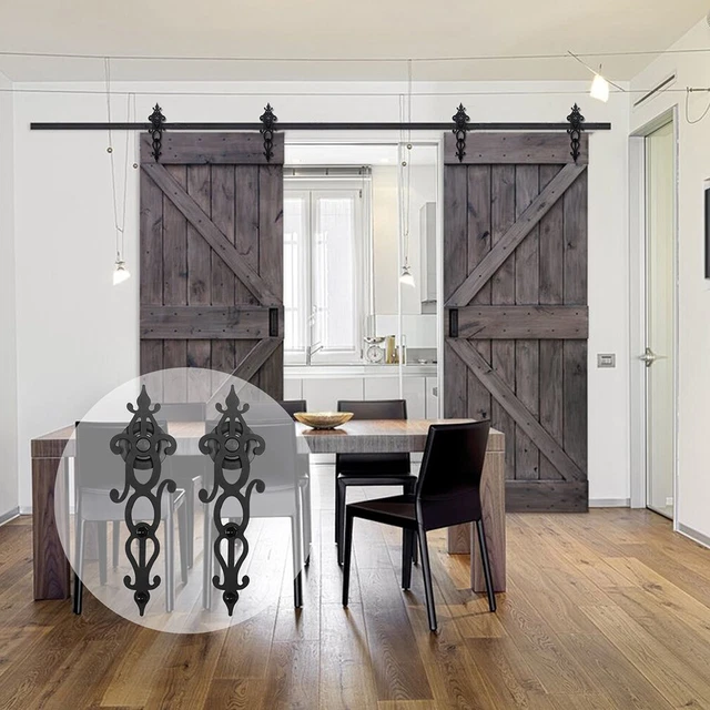 4FT ~ 20FT Vintage Sliding Barn Door Hardware Track Kit for Single/Double Doors