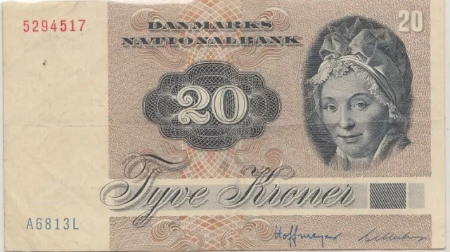 Danemark Billet De 20 Kroner 1972