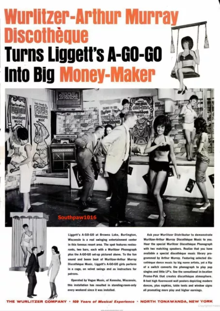 1967 Wurlitzer-Arthur Murray Discoteheque Juke Box Classic Reprint Ad