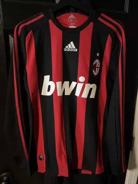 Ronaldinho AC Milan Adidas Soccer Jersey Shirt 09/10 Size L with w\Calcio  Batch