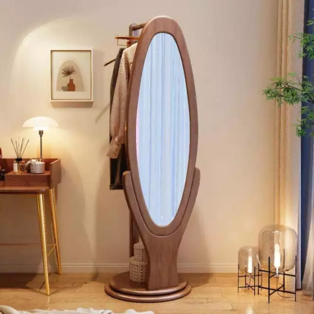 Full Length Floor Mirror with Hanger/Body Mirror/Large Mirror/Walnut 2