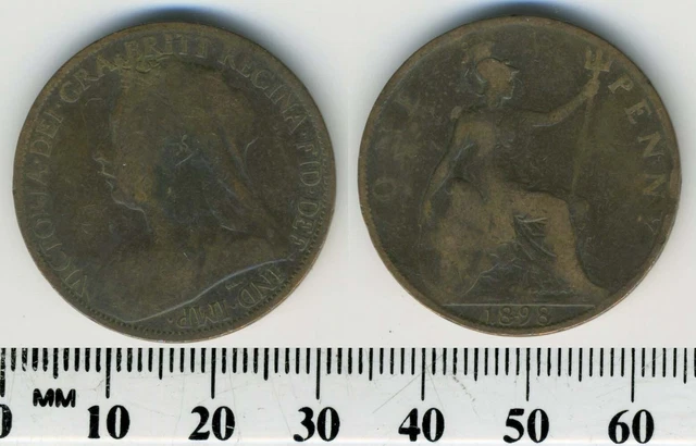 GREAT BRITAIN 18987 - 1 Penny Bronze Coin - Queen Victoria