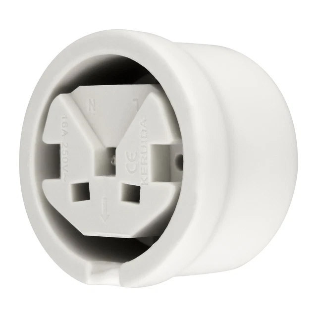 Unterputz Porzellan Steckdose & Drehschalter SET PR1 Weiß - Retro Design