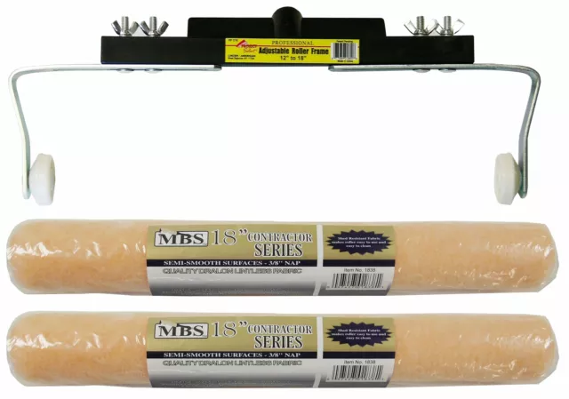 MBS 18" Roller Frame and Cover Kit Paint Like the Pros, Paint Walls Quickly