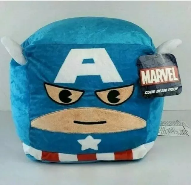 Puf azul frijol del Capitán América Marvel 11 pulgadas de altura