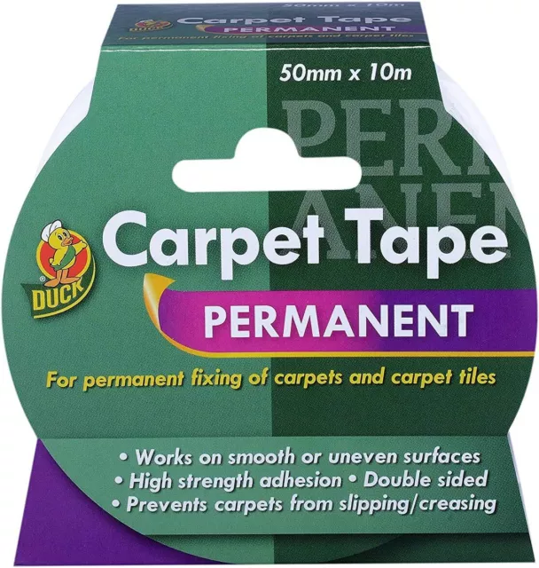 Duck Double Sided Carpet Tape Heavy Duty, Extra Strong Rug 50mm x 10m