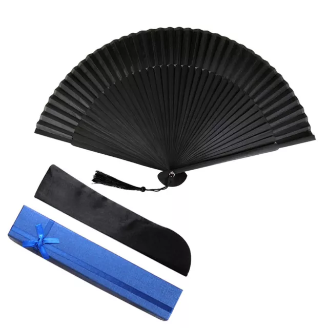 3 pz ventilatore a mano nero seta piegato ventilatore portatile giapponese ventilatore pieghevole retrò