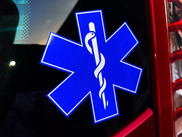 Reflective Star Of Life Ambulance Medical Paramedic Medic Vehicle Sticker