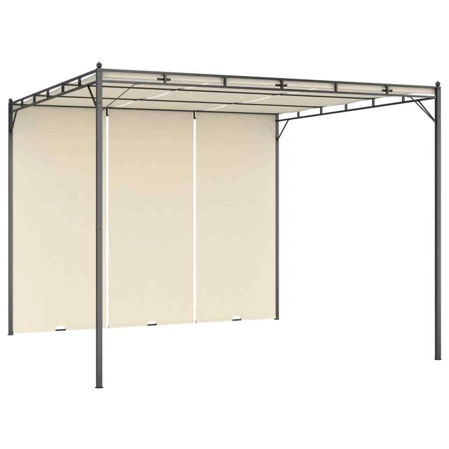 Pergola mit Schiebedach Pavillon Terrassenüberdachung Garten Metall 3x3m 3x4m