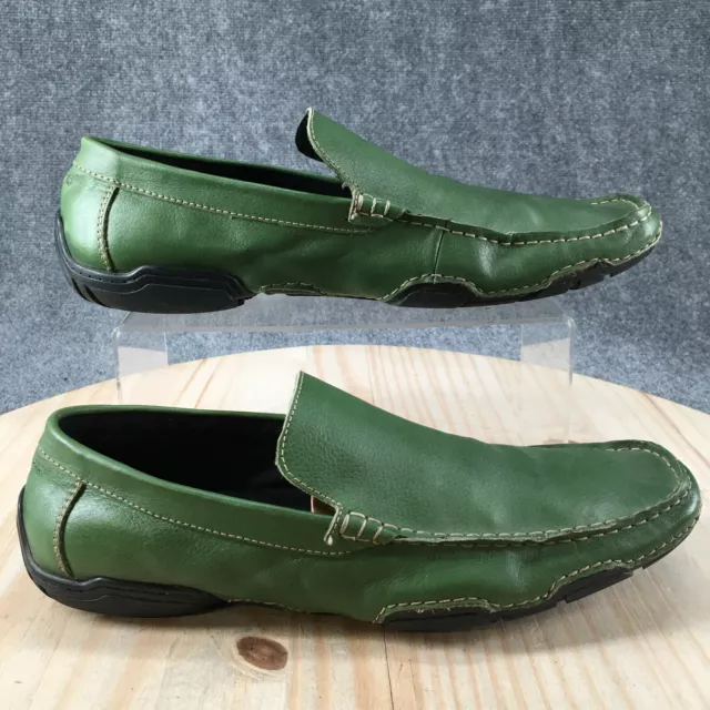 Kenneth Cole Reaction Shoes Mens 10 M Launch Party Driving Loafers Green Leather