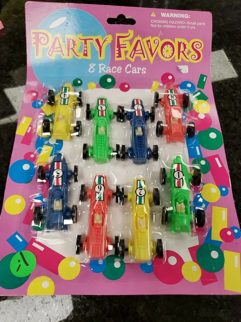 8 PC Mini Transparent plastic Race Cars Toy Vehicles Kids Prizes Party Favors