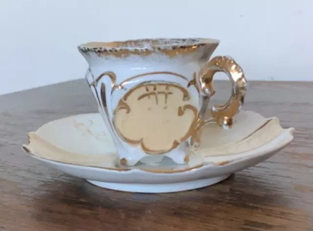 Vintage Gilded Miniature Cup and Saucer