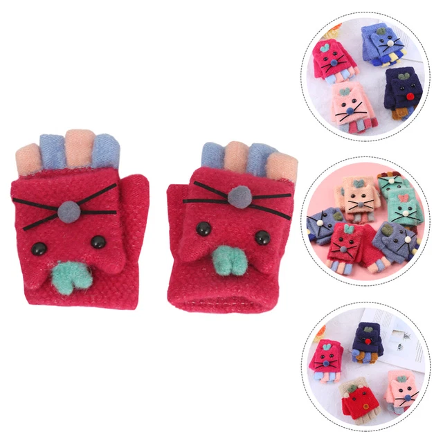 Children's Knitted Gloves Yarn Riding Kid Outdoor Mittens Kids