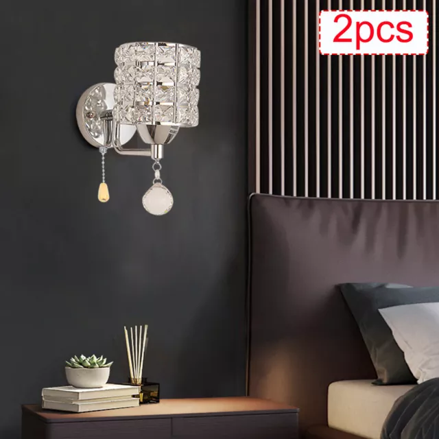 2 pezzi lampada da parete LED cristallo camera da letto soggiorno lampada da parete 220 V corridoio decorazione