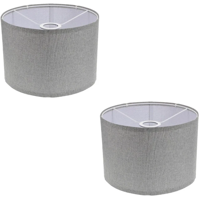 2 Count Lustre Abat-jour Abat-jour En Lin Accessoires Vintage Étage