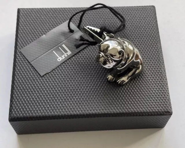 Alfred Dunhill Bulldog Solid Silver Business Card or Menu Holder - Very Rare