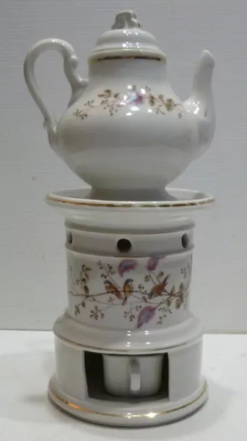 Belle TISANIÈRE VEILLEUSE en Porcelaine à Décors peints (3)