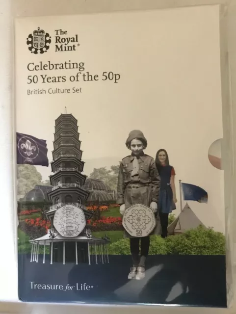 2019 Celebrating 50 Years of the 50p BUNC Coin Set Royal Mint 2019 Kew Gardens.