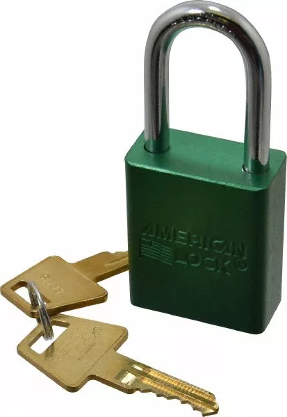 American Lock Keyed Different Lockout Padlock 1-1/2" Shackle Clearance, 1/4" ...